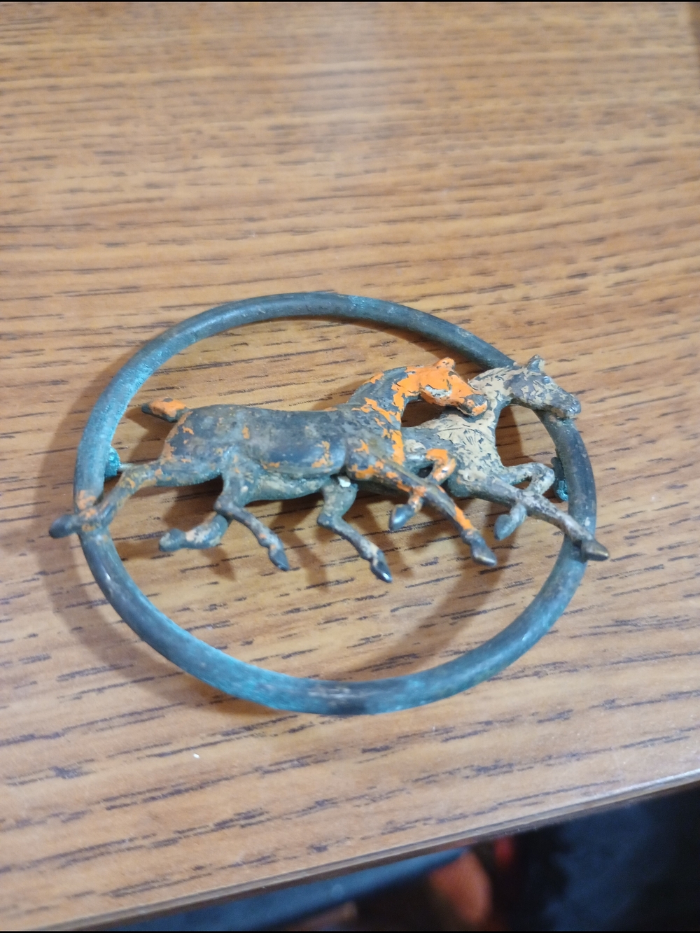 Vintage Horse Trio Metal Wall Plaque - Patina Finish